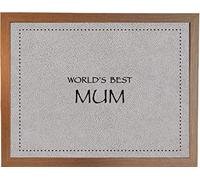 World’s Best Mum Faux 4 Wood Lap Tray: Bean Bag Padded Cushion Table for Eating