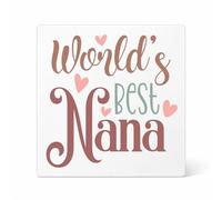 World’s Best Nana Ceramic Coaster - 100mm Square Heat & Moisture Resistant Coaster with Non-Slip Cork Base - Thoughtful Gift for Nana, Grandma or Nanny - Printed in the UK