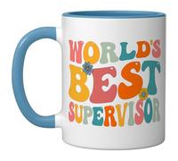 World s Best Supervisor Groovy Manager Gifts | Ceramic Coffee Mug | 11 OZ