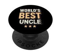 World’s Best Uncle Retro Vintage Grunge Fun family Events PopSockets Adhesive PopGrip