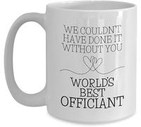 World’S Best Wedding Officiant - We Couldn’T Have Done It Without You Mug - Heart Design Gift for Reverend/Minister/Pastor/Preacher/Priest11 Oz Novelty Drinking Cup