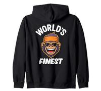 World’s Finest Smiling Funky Gorilla Retro Cool Shades Zip Hoodie
