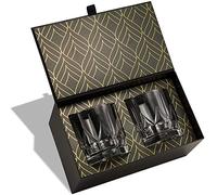 World’s First Eco-Friendly Crystal Whiskey Glasses - European Crafted Set of 2 Imperial Glass Tumblers (355ml) for Scotch, Bourbon, Old Fashioned Cocktails & Drinks - Elegant Gold Foil Gift Box