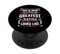 World’s Greatest Mom Funny Design PopSockets Adhesive PopGrip