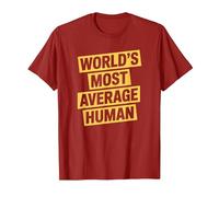 World’s Most Average Human Sarcastic Adult Humor Sarcastic T-Shirt, Men, Cranberry Red, Small