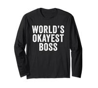 World’s Okayest Boss Funny Office Party Team Drinks Long Sleeve T-Shirt