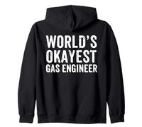 World’s Okayest Gas Engineer Funny Gas Engineer Dad Humor Zip Hoodie