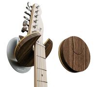 World’s Only - Collapsible Electric Guitar Hanger and Wall Mount Bracket Holder for Electric Guitars and Basses - Danish Design - Space Saving - Wooden - Walnut Color - Scratch Proof (Walnut)