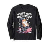 World’s Worst Multitasker Funny Hamster Office Design Long Sleeve T-Shirt