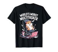 World’s Worst Multitasker Funny Hamster Office Design T-Shirt