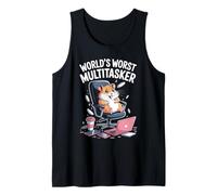 World’s Worst Multitasker Funny Hamster Office Design Tank Top