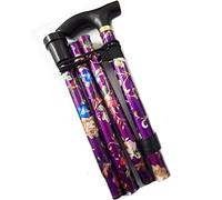 World Smallest Folding Walking Stick - Purple Floral