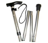 World Smallest Folding Walking Stick - Silver