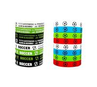 World Soccer Cup Bracelets Football Multicolor Soccer Silicone Bracelets Set Green Black White Red Soccer Rubber Wristbands Sport Theme Bracelets for Men Women Sport Events Party Supplies Birthday