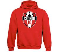 World Soccer Team Shield Men' Apparel for Soccer Fans, Canada - Red Hoodie, Medium