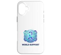 World Support Awareness Ribbon Global Unity Design Case for iPhone 16 Plus