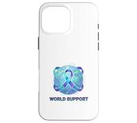 World Support Awareness Ribbon Global Unity Design Case for iPhone 16 Pro Max
