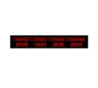 World Time Clock with Adjustable Brightness, 12/24 Hour Display, Changeable City Names for Multinational Enterprises, Hotels, and Offices
