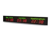 World Time Clock with Multiple Time Zones, Adjustable Brightness and City Change Feature for Travel and Home Use