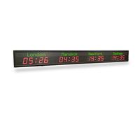 World Time Clock with Multiple Time Zones, Adjustable Brightness and City Change Feature for Travel and Home Use