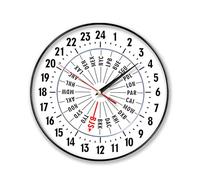 World Time Wall Clock, 24-Hour International Clock, Rotatable Dial, Silent Display, Time Teaching Learning, for Home Office School Classroom, 12 Inch