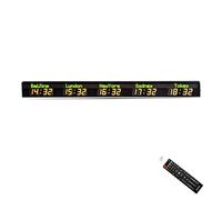 World Time Zone Clock - Digital Wall Clock with Adjustable Brightness for Hotels, Airports, and Multinational Enterprises