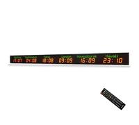 World Time Zone Clock - Digital Wall Clock with Adjustable Brightness for Hotels, Airports, and Multinational Enterprises