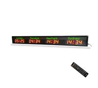 World Time Zone Clock - Digital Wall Clock with Adjustable Brightness for Hotels, Airports, and Multinational Enterprises