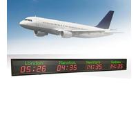 World Time Zone Clocks for The Wall, World Clock Multiple Time Zones, WiFi Connection and City Can Be Changed, Multi Time Zone Clock for Hotels, Airports, Entertainment Venues (4city)