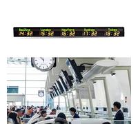 World Time Zones Clock, Digital Multi-Time Zone Display with 5 Brightness Levels, Supports 3-6 Cities, Perfect for Offices and Hotels