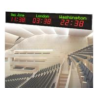 World Time Zones Clock - Wall Mounted Large Digital LED Display for Multiple Cities, Mobile Phone and Computer Connection