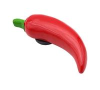 World Trade Italian Vintage Style 3D Magnet, Green/White/Red Chilli Croissant, Small