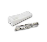 world-trading-net Pack of 10 Mini AMP Female 2 Pin with Tinned Copper Crimp Contacts, White Plastic Housing, Housing with Locking for Cohesion