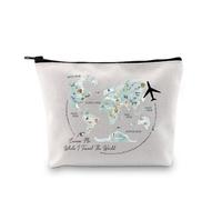 World Travel Gift Excuse Me While I Travel The World Map Travel Bag World Travelers Gift for Travel Lover (Travel The World EU)