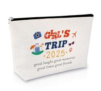 World Travel Gifts Makeup Bag Gift Girls Trip Vacation Ideal Trip Gift Summer Present Favors for Friendship Birthday Graduation Cosmetic Bag Friendship Gifts for Women Friend