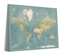World Travel Map Pin Board on Canvas with Pins | Cork World Map Wall Art to Mark Your Travels, 100 Pins | Map of the World | Pin Adventure Map