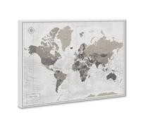 World Travel Map Push Pin on Canvas - Detailed World Map Pin Board - Travel Destinations Map World Map Wall Art by Pin Adventure map