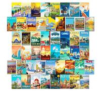 World Travel Postcards 50 Pcs Travel Landscape Postcards Vintage Paper Post Cards from Famous Landmarks and Sites Around the World for Wall Decor Scrapbooking Greetings (4 x 6 inch)