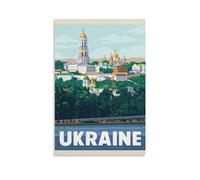 World Travel Retro Poster Ukraine Canvas Painting Poster Wall Art Decorative Picture Prints Modern Decor 24x36inch(60x90cm)