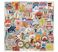 World Travel Stickers 100 pcs, Global Famous Country City Symbols Landmarks Stickers
