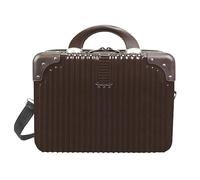World Traveler 20-Inch Carry-On Luggage, Hardside Expandable Spinner Suitcase with 360° Wheels, Lightweight Durable Travel Case, Airline Approved Cabin Size, Brown, 13-Inch Cosmetic Case, Vintage