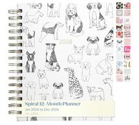 WORLD TRAVELER 2026 Planner Weekly and Monthly - 7'' x 8.75'' Hard Cover January December Spiral Daily Planner 2026 To Do List, Size 7X8.75, White Pet