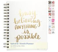 WORLD TRAVELER 2026 Planner Weekly and Monthly - 7'' x 8.75'' Hard Cover January December Spiral Daily Planner 2026 To Do List, Size 7X8.75, White Busy