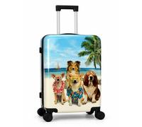 World Traveler Chariot Beach Pups Dog Lover 20-Inch Carry-On Hardside Expandable Spinner Luggage with TSA Lock