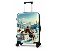 World Traveler Chariot Snow Paws Pet Lover 20-Inch Carry-On Hardside Expandable Spinner Luggage with TSA Lock