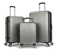 World Traveler Dejuno Beaumont 3-Piece Lightweight Hardside Expandable Spinner Luggage Set, Silver, 3-Piece Set(20in,26in,30in), Dejuno Beaumont 3-piece Lightweight Hardside Expandable Spinner Luggage