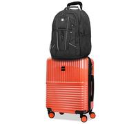 World Traveler Dejuno Ultimate Travel Combo Spinner Carry-On & Laptop Backpack 2 Piece Luggage Set, Coral, Coral, Dejuno Ultimate Travel Combo Spinner Carry-on & Laptop Backpack 2 Piece, coral, Dejuno