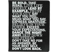 WORLD TRAVELER Eccolo Large Lined Journal Notebook, Flexible Cover, Writing Journal, 256 Ruled Ivory Pages, Ribbon Bookmark, Lay Flat, Desk Size for Work or School, Be Bold (Black, 8x10 inches)