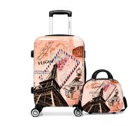 World Traveler Flight 2-Piece Hardside Carry-On Luggage Set - 20" Expandable Spinner Suitcase with TSA Lock & 13" Cosmetic Travel Case