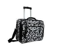 World Traveler Rolling 17-Inch Laptop Briefcase Computer Case, Black Trim Damask, One Size, Black Trim Damask, One Size, Rolling 17-inch Laptop Briefcase Computer Case, Black Trim Damask, One Size